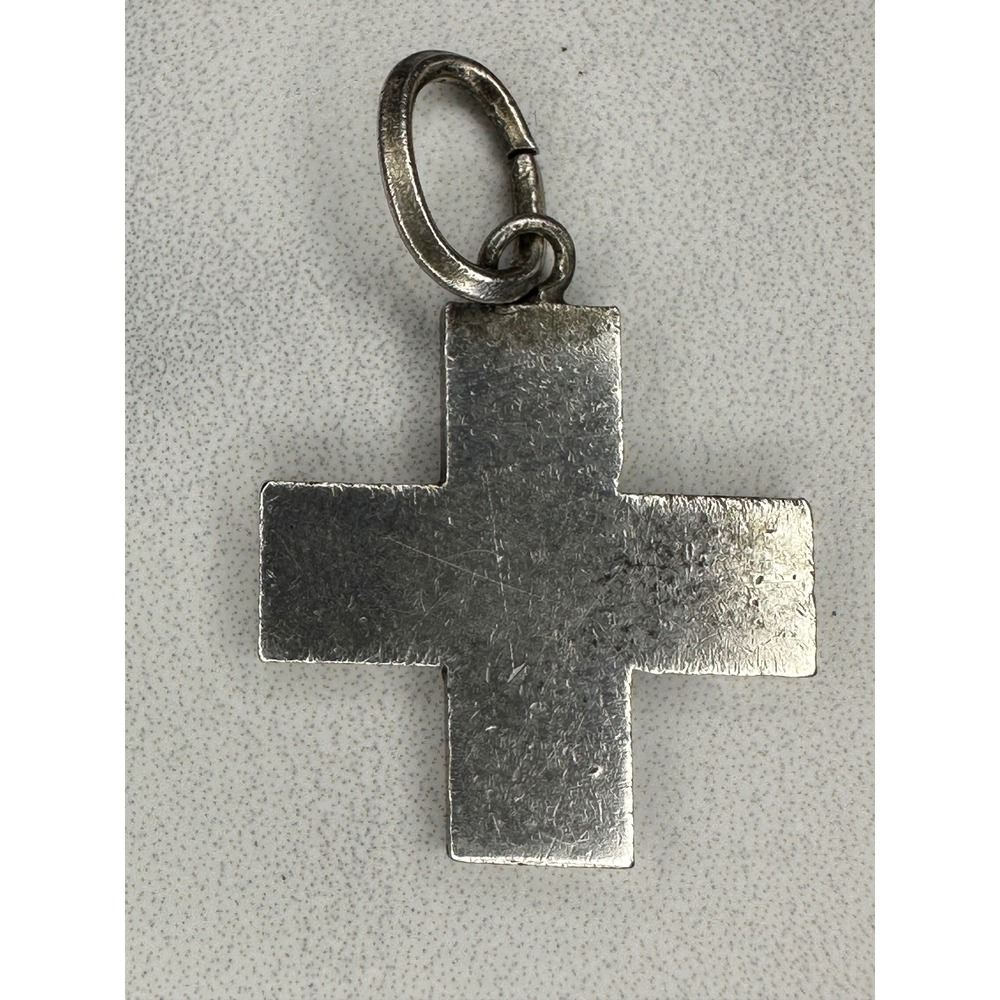 Vintage 950 Silver Greek Cross Pendant Solid Equal Arm Religious 4.41g Hallmark